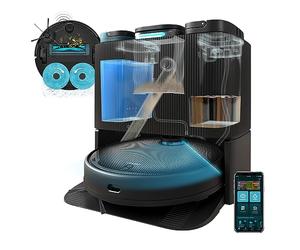 Cecotec Robot aspirapolvere e lavapavimenti Conga 11090 Spin Revolution Home&Wash, Base Autovuoto, Aautolavaggio e asciugatura dei mop. Navigazione laser ultrasonica, Motore di aspirazione 5000 Pa.
