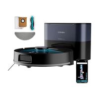 Cecotec Robot Aspirapolvere Lavapavimenti con Base Autosvuotamento Conga Y60 Dark. Navigazione Laser, 13000 Pa, Autonomia 200 min, Sacco 3 l, WiFi Bluetooth, App, Pulizia Senza Pensieri e Tempo Libero