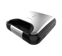 Cecotec Sandwichmaker Rock'nToast Classic +. 800 W, 2 panini con finiture in acciaio inossidabile, piastre triangolari con rivestimento antiaderente, privo di PFOA, manico a freddo al tatto