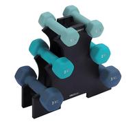 Cecotec Set di 6 Manubri Esagonali Sweatproof da 1, 2 e 3 kg DrumFit Dumbbell 123 Neoprene Set Rivestimento in Neoprene ad Alta Aderenza, Tutti i Tipi di Utenti, Supporto Incluso