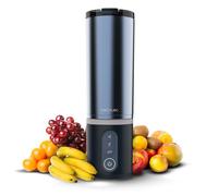Cecotec Smoothie Maker Portatile Power Titanium Shake2Go Dark Steel. 180 W, 600 ml, tazza di metallo senza BPA, 3 programmi, design anti-blocco, alloggiamento in metallo, smontabile, lavabile in