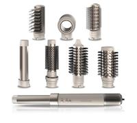 Cecotec Spazzola Ad Aria Calda Ceramiccare Airglam Champagne. 1400 W, Multifunzione 8 In 1, Ricciolo, Pettine, Asciuga ed Elimina L'Effetto Crespo, 3 Velocità, 3 Temperature, Rivestimento Ceramico.