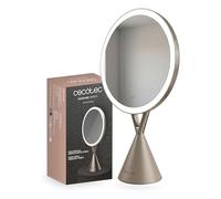 Cecotec Specchio Trucco Rotondo FaceCare Mirror. Con Lente Ingrandimento 10x e Luce LED Ricaricabile, 3 Intensita Luce, Angolo Regolabile, Pulsante Touch, Cavo Ricarica Tipo C per Make-Up Preciso X