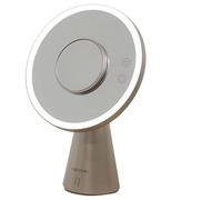 Cecotec Specchio Trucco Rotondo FaceCare Mirror&Sound. Funzione Lampada e Altoparlante, Tripla Funzione, Ricaricabile, Ingrandimento 10x, 3 Intensita Luce, Pulsante Touch, Tipo C, Esperienza Completa