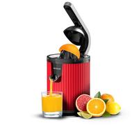 Cecotec Spremiagrumi elettrico a braccio per arance e agrumi Xqueeze RetroJuice 600 Red, 600 W, stile retrò, filtro in acciaio inox, cono in plastica, leva per estrarre la polpa, antigoccia