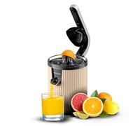 Cecotec Spremiagrumi Elettrico con Leva per Arance e Agrumi Xqueeze RetroJuice 600 Beige. 600W, Capacità 1L, Filtro Acciaio Inox, 2 Coni in Plastica, Doppio Senso di Rotazione, Beccuccio Antigoccia