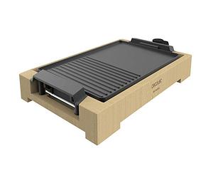 Cecotec Tasty & Grill 2000 Bamboo Black Piastra Elettrica Potenza 2000 W, Acciaio Inossidabile, Termostato Regolabile, Superficie Grill, Rivestimento RockStone, Lavabile in lavastoviglie