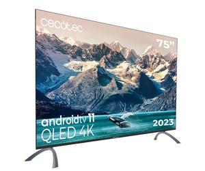 Cecotec Televisore QLED 75" Smart TV Serie V2 VQU20075S. 4K UHD, Android 11, Design senza cornice, MEMC, Dolby Vision e Dolby Atmos, HDR10, Wide Color Gamut, 2 Altoparlanti da 10W, 2023.