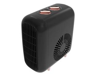 Cecotec Termoventilatore Ceramico da Tavolo ReadyWarm 600 Lagoon Black. 2000W, 3 Modalità, 2 Livelli Calore, Termostato, Silenzioso 30dB, Tripla Sicurezza, VerticalDesign, Copertura 15m², Elegante