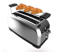 Cecotec Toastin' time 1500 Tostapane Inox con 2 Fette Lunghe e Porta Panini in Argento