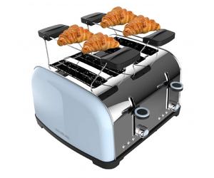 Cecotec Toastin' time 1700 Tostapane Doppio Blu 4 Fette Corte e Porta Rotolo Blu