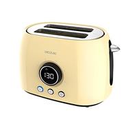 Cecotec Tostapane Digital ClassicToast 8000 Yellow Double. 800 W, 2 Slot per 2 toast, display digitale, 3 funzioni, bacchette superiori, design retrò in giallo