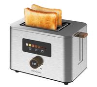 Cecotec Tostapane verticale 2 Fessure Corte Touch&Toast Double. 950 W, 2 Fette di Pane, Fessure Extra-Larghe 3,8 cm, Touch Screen e Manopola Digitale, Finiture in Acciaio Inossidabile