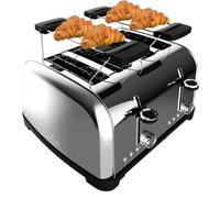Cecotec Tostapane Verticale 4 Slot Brevi Toastin' time 1700 Double Inox. 1700 W, 4 fette di pane, fessura larga 3,8 cm, 2 supporti per panini e vassoio raccogli briciole, acciaio inossidabile