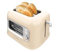 Cecotec Tostapane Verticale RetroVision Beige, Potenza 700W, 2 Fessure Extra-Larghe, Design Unico di Visualizzazione, Controllo della Tostatura, Design Retrò, Copertura Antipolvere