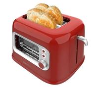 Cecotec Tostapane Verticale RetroVision Rosso, Potenza 700W, 2 Fessure Extra-Larghe, Design Unico di Visualizzazione, Controllo della Tostatura, Design Retrò, Copertura Antipolvere