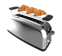 Cecotec Toastin' time 850 Inox Tostapane Lungo 1 Fetta Lunga e Supporto per Rullini in Argento