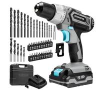 Cecotec Trapano a batteria CecoRaptor Perfect Drill, 20 V e 2000 mAh, velocità 1550 giri/min, coppia massima 46 Nm, 25+1 posizioni di coppia e 2 velocità di lavoro, autonomia di 60 min.