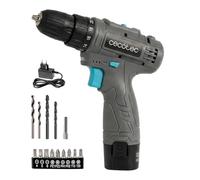 Cecotec Trapano a Batteria PowerForce 1000. 12V 2000mAh, 2 Velocità 400/1400rpm, Coppia 28Nm 20 Livelli, LED, Cambio Punta Senza Chiave, Ergonomico, Include Punte e Trapani per Lavoro Rapido e Preciso
