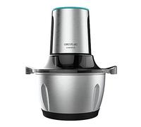 Cecotec Tritatutto ChopBeat 2000 Vindaloo Glass, 500W di Potenza, Tritura, Taglia e Affetta, Lama con 4 Lame in Acciaio Inossidabile, 2 Velocità, Ciotola in Vetro da 500g