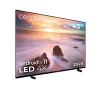 Cecotec TV LED 43" Smart TV Serie A2 ALU20043. 4K UHD, Android 11, Design Senza Cornice, MEMC, Dolby Vision e Dolby Atmos, HDR10, 2 Altoparlanti da 10W, Modello 2023