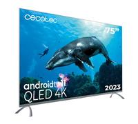 Cecotec TV QLED 75" - Televisore Smart TV V3+ series VQU30075+, 4K UHD, Android TV11, Senza Cornice, Assistente Google e Chromecast, Dolby Vision & Atmos, HDR10, HBBTV, 2023