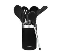 Cecotec 01185 Utensile da cucina 9 pezzi con manico in acciaio TPR soft-touch nero