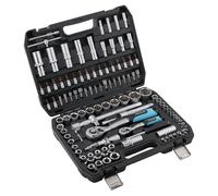 Cecotec Valigetta Porta Attrezzi 108 Pezzi ToolBox KRK 4200. 2 Cricchetti 72 Denti, Bussole CR-V, Punte Acciaio S2, Bussole per Cerchi, 2 Fibbie Metalliche, Ottieni Sempre Risultati Molto Eccellenti