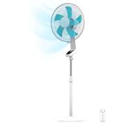 Cecotec Ventilatore a Piantana, con telecomando EnergySilence 620 Flow Control, 50 W, diametro 40 cm, 5 lame, timer 12 ore, touch control, schermo LED, 3 velocità, oscillazione automatica, Bianco/Blu