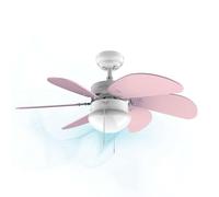 Cecotec Ventilatore a Soffitto EnergySilence 3600 Vision Purple. 50 W, 92 cm di Diametro, Lampada, 3 Velocità, 6 Pale Reversibili, Funzione Estate/Inverno, Interruttore a Catena, Bianco/Lilla