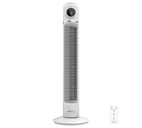 Cecotec - Ventilatore a torre EnergySilence 1090 Skyline Retro Smart White da 81 cm, 40 W, display LED, touch e telecomando, 3 velocità, 3 modalità, timer 12 ore e oscillazione 72º