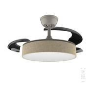 Cecotec Ventilatore da Soffitto con Luce con 3 Pale Retrattili EnergySilence Aero 3666 Invisible Textile. 30W, Motore DC, Diametro 36", 3 Toni LED, Telecomando, 6 Velocità, Timer, Design In Tessuto