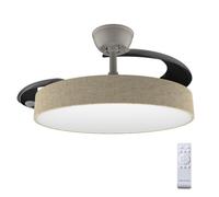Cecotec Ventilatore da Soffitto con Luce con 3 Pale Retrattili EnergySilence Aero 4222 Invisible Textile. 30 W, Motore DC, Diametro 42", 3 Toni LED, Telecomando, 6 Velocità, Timer, Design In Tessuto