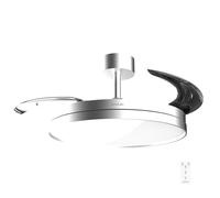 Cecotec Ventilatore da Soffitto con Luce con Pale Retrattili EnergySilence Aero 2440 Invisible Pure Steel. 30 W, Motore DC, Telecomando, Timer 6 h, 6 Velocità, Funzione Inverno-Estate, Aria Silenziosa