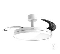 Cecotec Ventilatore da Soffitto con Luce con Pale Retrattili EnergySilence Aero 2440 Invisible Pure White. 30 W, Motore DC, Telecomando, Timer 6 h, 6 Velocità, Funzione Inverno-Estate, Aria Silenziosa
