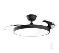 Cecotec Ventilatore da Soffitto con Luce con Pale Retrattili EnergySilence Aero 300 Air Invisible Black.30W, Motore DC, Telecomando, 6 Velocità, Timer 4 h, Funzione Inverno-Estate, Fresco Tutto L’Anno