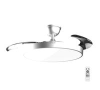 Cecotec Ventilatore da Soffitto con Luce con Pale Retrattili EnergySilence Aero 300 Air Invisible Silver.30W, Motore DC, Telecomando, 6 Velocità, Timer 4h, Funzione Inverno-Estate, Fresco Tutto L’Anno