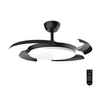 Cecotec Ventilatore da Soffitto con Luce con Pale Retrattili EnergySilence Aero 4500 Puzzle Invisible Black. 30W, Motore DC, Diametro 42", Luce LED, Telecomando, Timer, Funzione Estate/Inverno