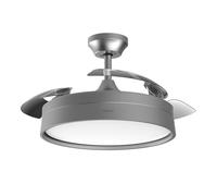 Cecotec Ventilatore da soffitto con luce e pale retrattili Energysilence Aero 4200 Invisible Steel. Motore CC 30 W, diametro di 42", timer, 6 velocità, telecomando, modalità inverno-estate, in acciaio