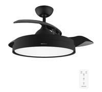 Cecotec Ventilatore da Soffitto con Luce e Pale Retrattilie EnergySilence Aero 4280 invisibile Black. 40 W, diametro 42" (106 cm), timer, 3 tonalità di luce, funzione estate-inverno, nero