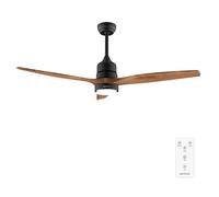 Cecotec Ventilatore da Soffitto con Luce e Telecomando 52" EnergySilence Aero 5230 DarkWood, Motore DC 40W, 3 Pale, Luce LED, Altezza Regolabile, Timer, 6 Velocità, Modalità Winter/Summer