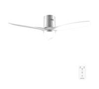 Cecotec Ventilatore da Soffitto con Luce e Telecomando da 132cm EnergySilence Aero 5600 Classic Iron&White. Motore DC 40W, 3 Pale, Luce LED, Timer, 6 Velocità, Modo Winter/Summer, Il Tuo Massimo Relax