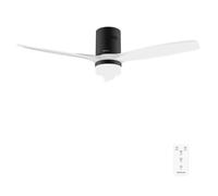Cecotec Ventilatore da soffitto con luce e telecomando da 52" EnergySilence Aero 5600 Classic Black&White. Motore DC 40 W, 3 pale, luce LED, timer, 6 velocità, modalità Winter/Summer