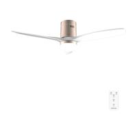 Cecotec Ventilatore da soffitto con luce e telecomando da 52" EnergySilence Aero 5600 Classic Gold&White. Motore DC 40 W, 3 pale, luce LED, timer, 6 velocità, modalità Winter/Summer