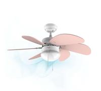 Cecotec Ventilatore da Soffitto con Luce EnergySilence 3600 Vision Nude. 50 W, Diametro 91 x 37 cm, Lampada, 3 Velocità, 6 Lame Reversibili, Funzione Estate/Inverno, Interruttore a Catena, Bianco/Nudo