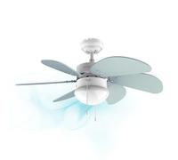 Cecotec Ventilatore da Soffitto con Luce EnergySilence 3600 Vision Sky. 50 W, Diametro 92 cm, Lampada, 3 Velocità, 6 Lame Reversibili, Funzione Estate/Inverno, Interruttore a Catena, Bianco/Blu