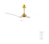 Cecotec - Ventilatori da Soffitto EnergySilence 4800 Light GoldWhite - 35 W, Diametro 121 cm, Lampada a LED, Telecomando, Timer Fino a 8 Ore, 6 Velocità, 3 Pale, Estate/Inverno,