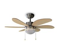 Cecotec EnergySilence Aero 350 Ventilatore da Soffitto con Luce Pale Reversibili 50W Legno/Bianco