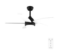 Cecotec - Ventilatore da Soffitto con Luce EnergySilence Aero 4200 Black&White - 53W, Diametro 42”, Luce LED 15W in 3 Tonalità, Telecomando, Timer Selezionabile, 3 Velocità e 5 Pale