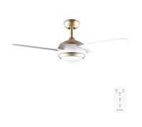 Cecotec - Ventilatore da Soffitto con luce EnergySilence Aero 4265 GoldWhite, 65 W, Diametro 106 cm con luce LED 18W, Telecomando, Temporizzatore programmabile, 3 Velocità, 3 Pale